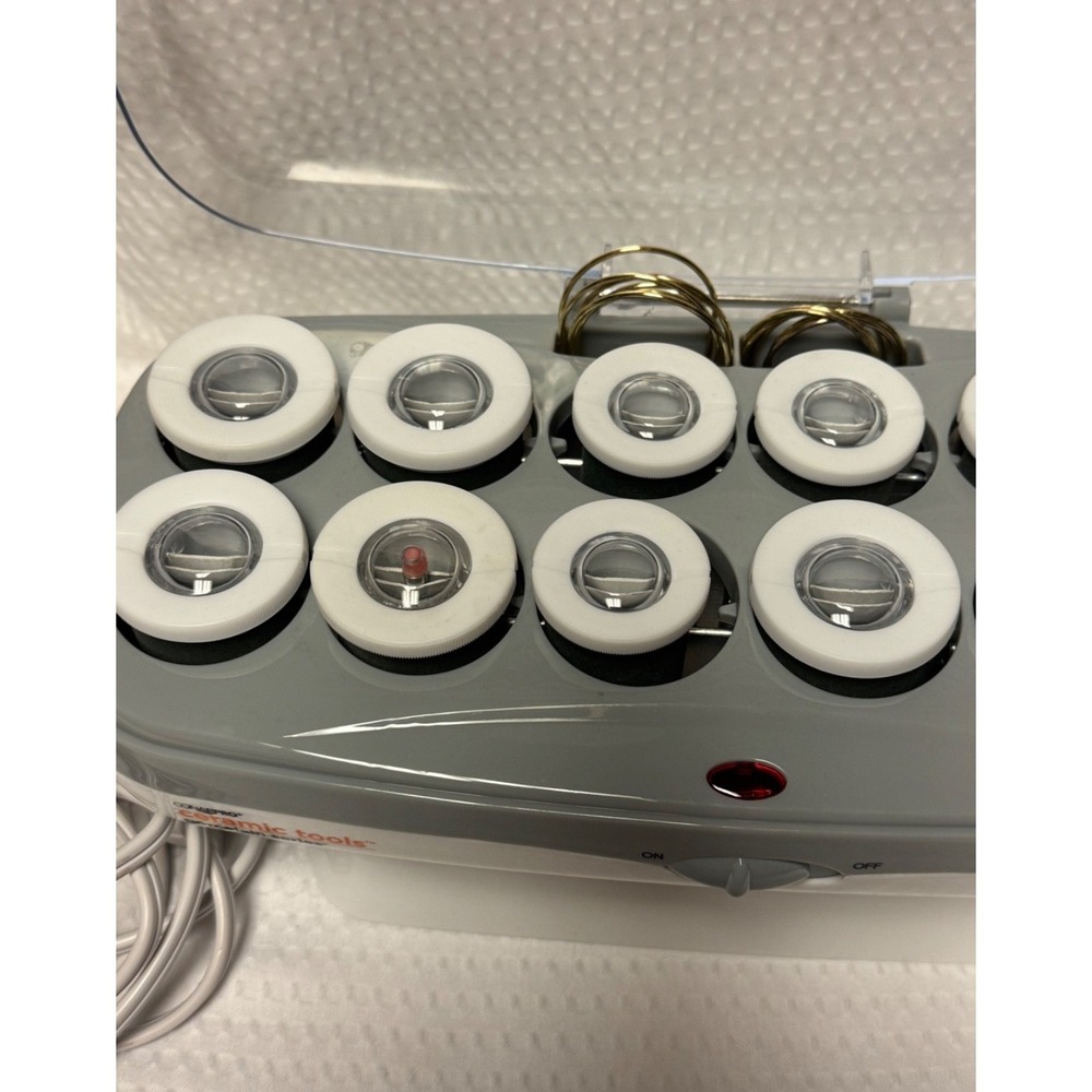 12 Piece Conair Pro Ceramic Tools Porcelain Series Hair Hot Rollers Smooth Style - Picture 10 of 15